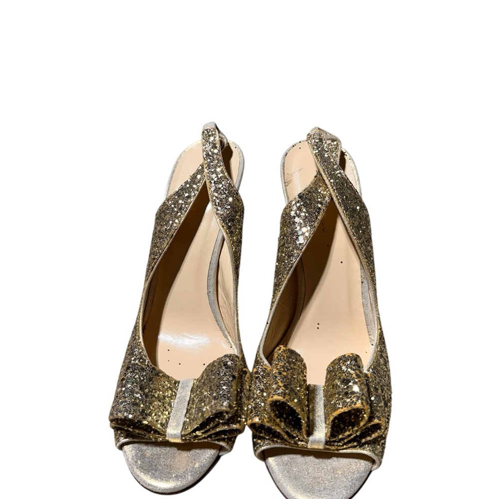 Kate Spade Gold Glitter Heels